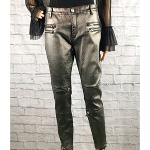Zara Bronze Moto Jeans